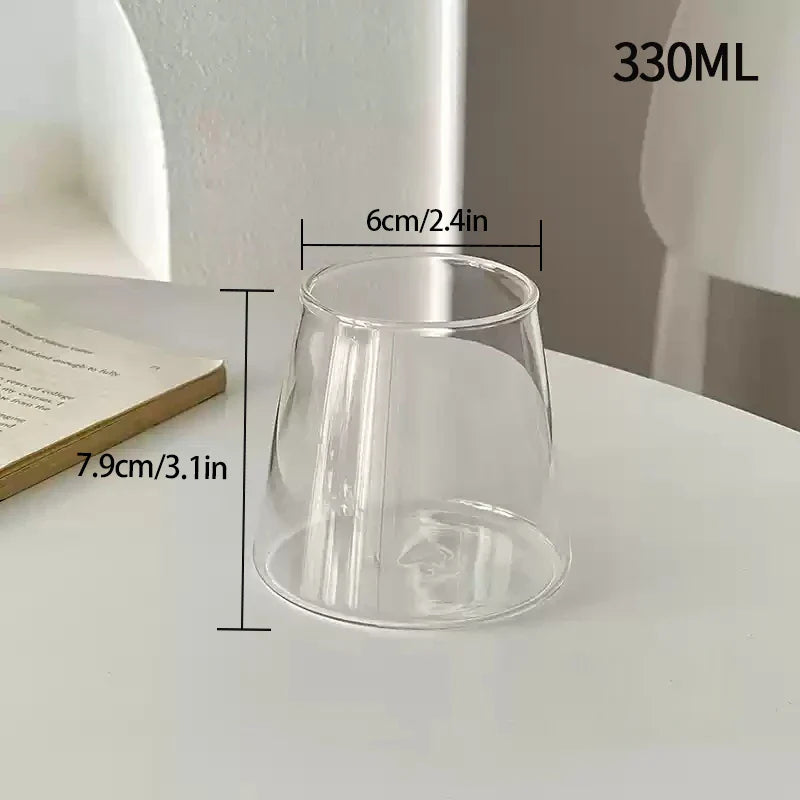 Vertical Striped Clear Glass Cup - Aesthetic Drinkware for Milk Tea, Coffee & Juice