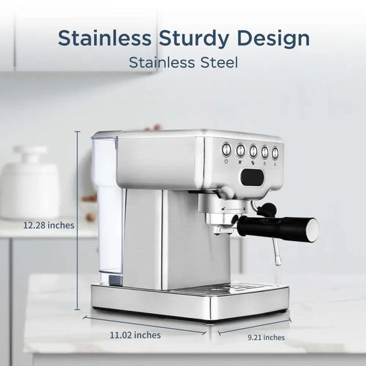 Stainless Steel 20 Bar Espresso Machine with Milk Frother