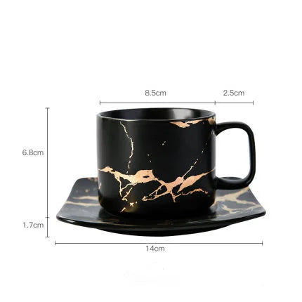 Coffee Mugs Marble Gold Inlay Mug Breakfast Mug Office Home Drinkware Milk  Cup Dropshipping