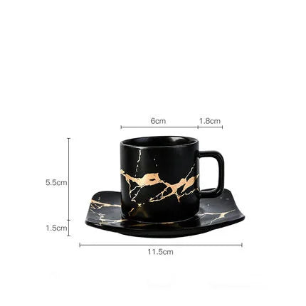 Coffee Mugs Marble Gold Inlay Mug Breakfast Mug Office Home Drinkware Milk  Cup Dropshipping