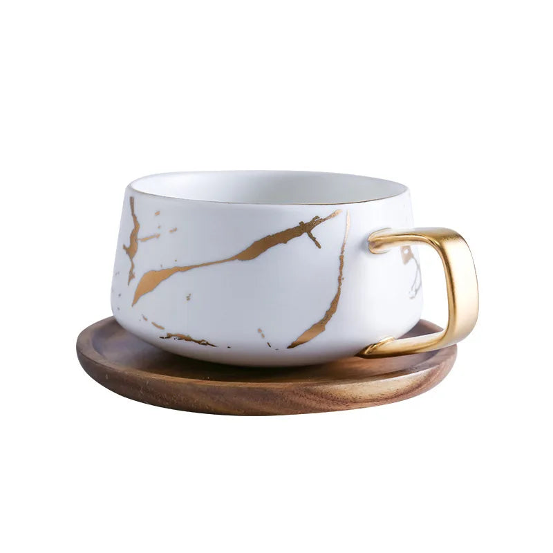 Coffee Mugs Marble Gold Inlay Mug Breakfast Mug Office Home Drinkware Milk  Cup Dropshipping