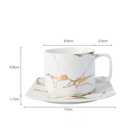 Coffee Mugs Marble Gold Inlay Mug Breakfast Mug Office Home Drinkware Milk  Cup Dropshipping