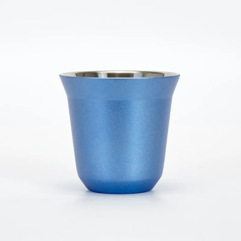 1pcs 80ml Mini Coffee Cups High Quality Stainless Steel Double Wall Heat-insulating Coffee Cups Portable Small Drink Cups
