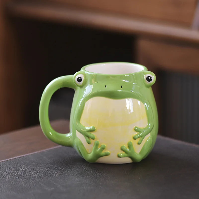 Cartoon Animal Cup Three-dimensional Ceramic Mug Coffee Mug Frog Hedgehog Cute Children's Breakfast Cup Christmas Gifts