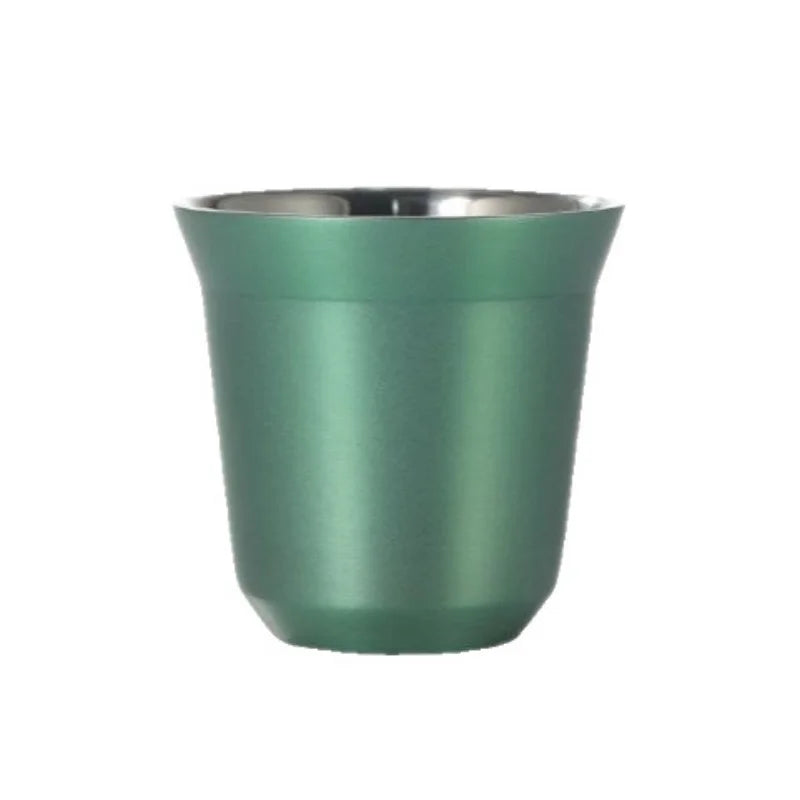 1pcs 80ml Mini Coffee Cups High Quality Stainless Steel Double Wall Heat-insulating Coffee Cups Portable Small Drink Cups